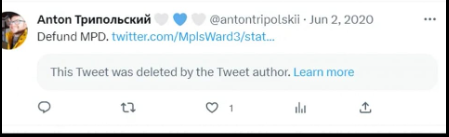 Tripolskii defund police tweet